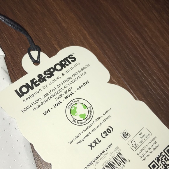 Love & Sports Women's Running Shorts with Compression Liner NWT - Picture 5 of 6